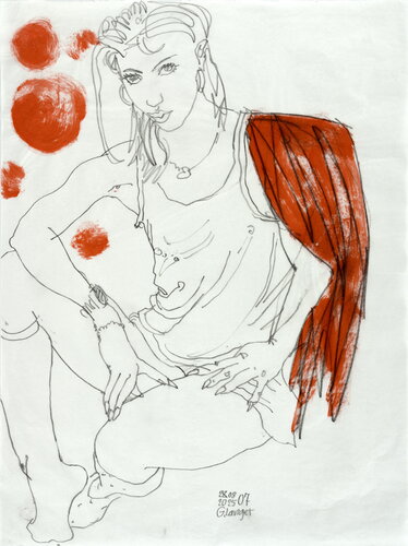 Die flüsternde Geflügelte by Gunter Langer, Drawing for Sale on Singulart