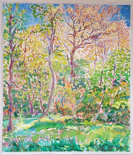 Midt i skoven by Joern Bjerge, Painting for Sale on Singulart