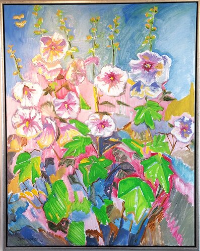 Pink stokrose di Joern Bjerge, Pittura in vendita su Singulart