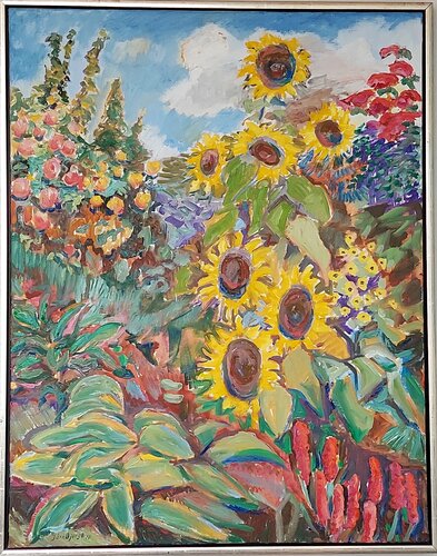 Sensommer i haven van Joern Bjerge, Schilderij te koop op Singulart