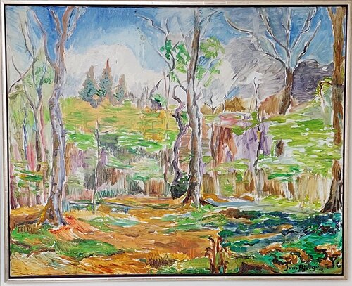 Solstrejf i bøgeskoven di Joern Bjerge, Pittura in vendita su Singulart