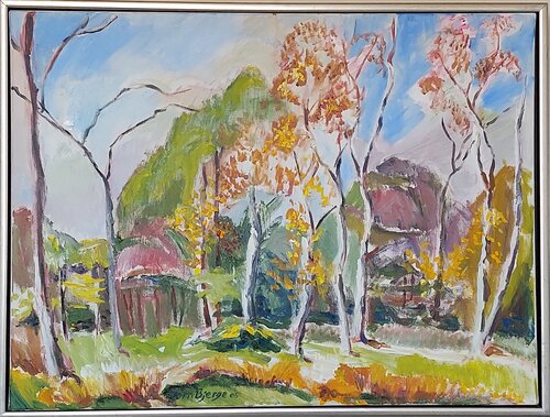 Åben birkeskov by Joern Bjerge, 油畫 for Sale on Singulart