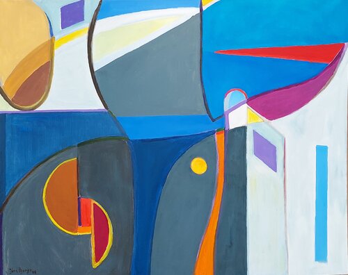 Storken kommer - giv plads di Joern Bjerge, Pittura in vendita su Singulart