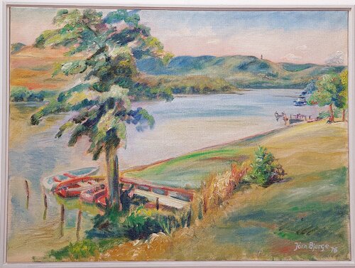 Hjuldamperen 'Hjejlen' ankommer til Laven by Joern Bjerge, Painting for Sale on Singulart