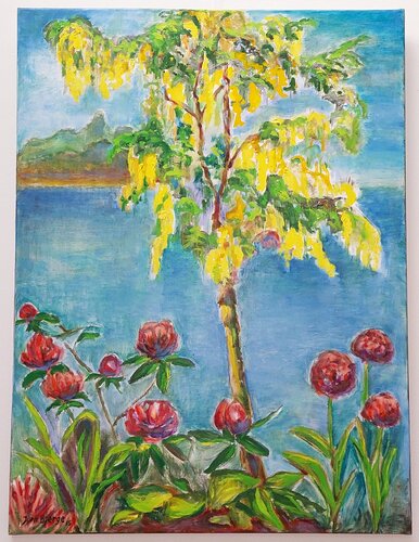 Guldregn di Joern Bjerge, Pittura in vendita su Singulart