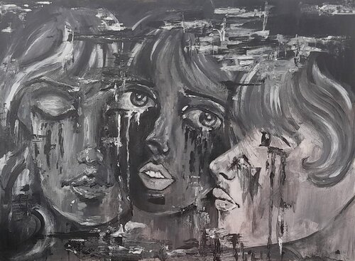 Les silencieuses van Alauda Georges, Schilderij te koop op Singulart