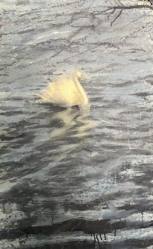 Copenhagen Swan van Nina Hellman, Schilderij te koop op Singulart