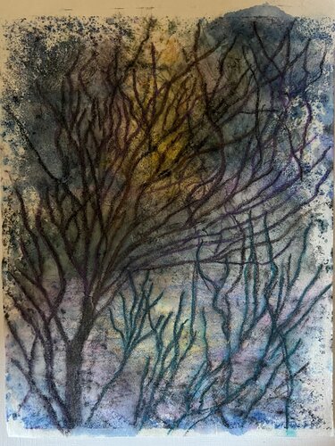 Monoprint/ Riverside Drive Sunset 3 de Nina Hellman, Impresión a la venta en Singulart