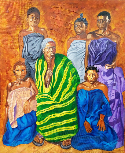 DADA GBEHANZIN HOUINDO (King Behanzin family) di Paterne DOKOU, Pittura in vendita su Singulart