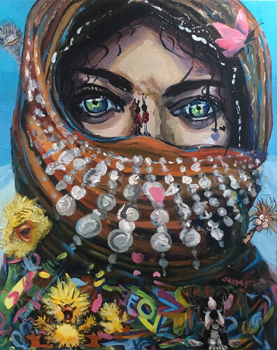A Scarf's Beauty van Jesse Bateman, Schilderij te koop op Singulart
