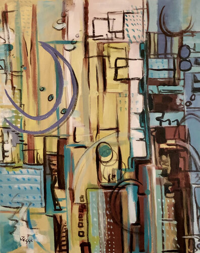 Dawn in the City van Jesse Bateman, Schilderij te koop op Singulart