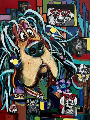 Lulu's Gang of Paws van Jesse Bateman, Schilderij te koop op Singulart