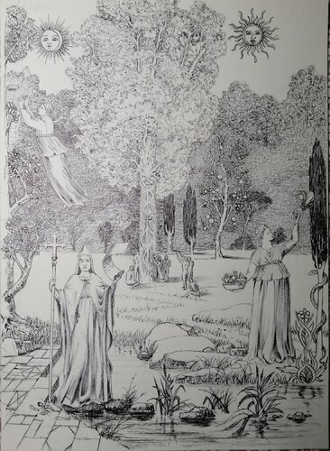 Canto XVI del Purgatorio, Dante-Divina commedia by Silvio Ricci, 소묘 for Sale on Singulart