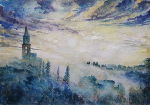 Paesaggio toscano par Silvio Ricci, Peinture en vente sur Singulart