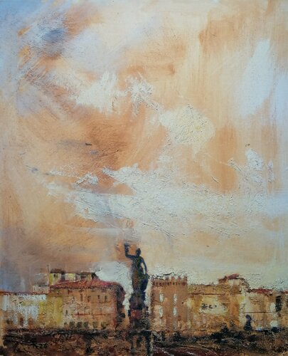 Firenze-Ponte Santa Trinita von Silvio Ricci, Malerei kaufen auf Singulart