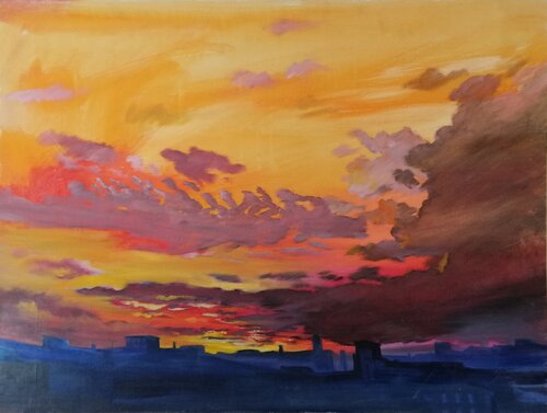 Firenze-Tramonto par Silvio Ricci, Peinture en vente sur Singulart