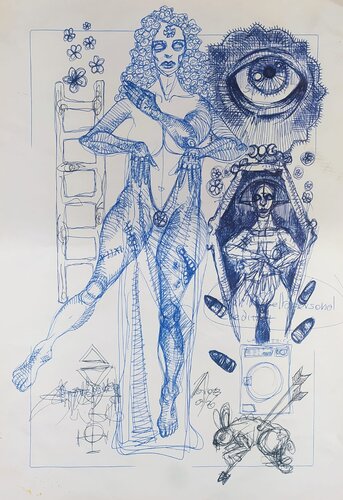 senza titolo par Massimo "mafio" Fiorini, Dessin en vente sur Singulart