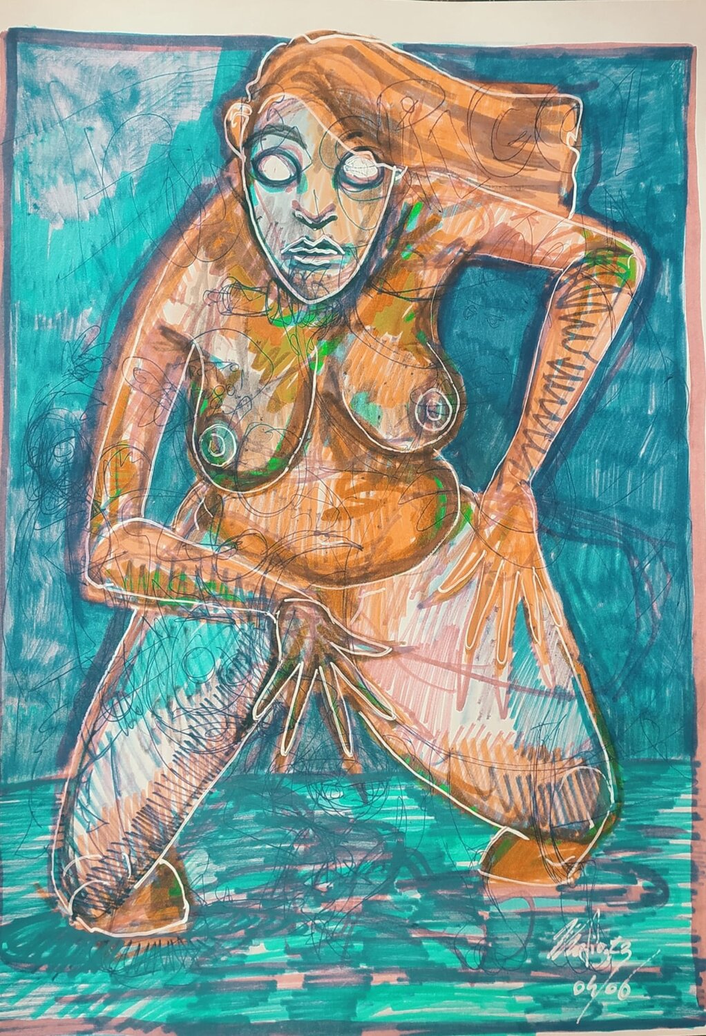 senza titolo Massimo "mafio" Fiorini Work on Paper for sale
