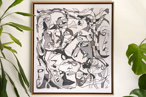 Wie viel darf die Gesellschaft von denen erwarten, die nichts von ihr erwarten di Sergio Oliveira, Pittura in vendita su Singulart