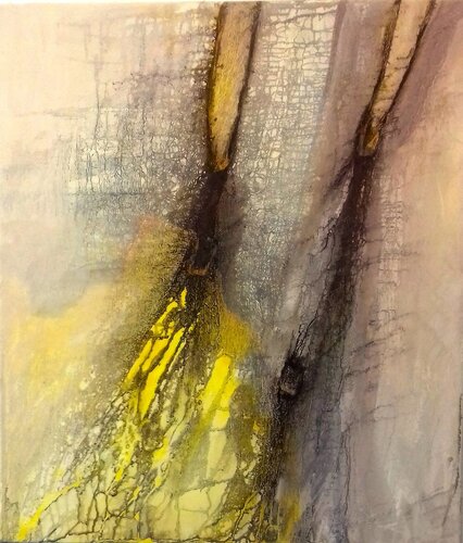 November, Acryl gebundenes Pigment, Nessel  70 x 80 cm, 2018 van Dieter Laue, Schilderij te koop op Singulart