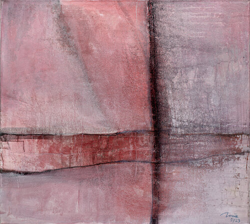 Glasflügler, Material: Acryl gebundenes Pigment, Hintergrund Nessel, 100 x 90 cm, Entstehungsjahr 2021 van Dieter Laue, Schilderij te koop op Singulart