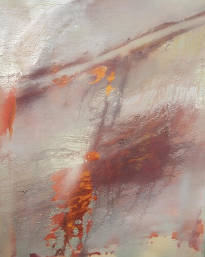 Nebel-Feuer, Acryl gebundenes Pigment, 40 x 50 cm, 2025 van Dieter Laue, Schilderij te koop op Singulart