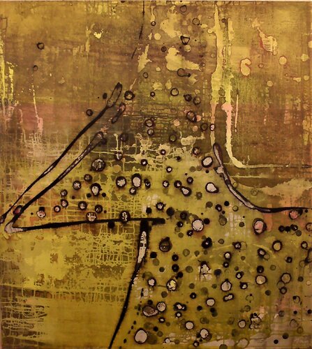 Hirsch,  Acryl gebundenes Pigment, 130 x 120 cm, Entstehungsjahr 2018 van Dieter Laue, Schilderij te koop op Singulart