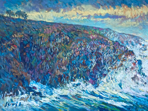 Tempete sur Port Lamat. van Joris Le dain, Schilderij te koop op Singulart