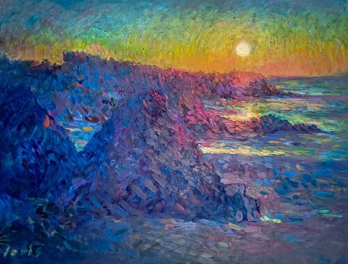 Matin d'hiver au Kerou. (Visible au Musée du Bord de Mer à Bénodet) van Joris Le dain, Schilderij te koop op Singulart