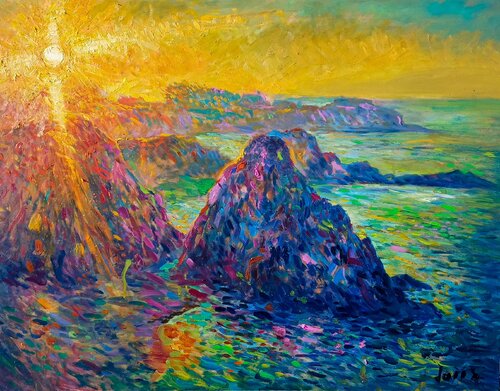 Matin d'hiver au Kerou. (Visible au Musée du Bord de Mer à Bénodet) van Joris Le dain, Schilderij te koop op Singulart