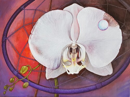 Rêve d'orchidée van Daniel OLIVIER, Schilderij te koop op Singulart