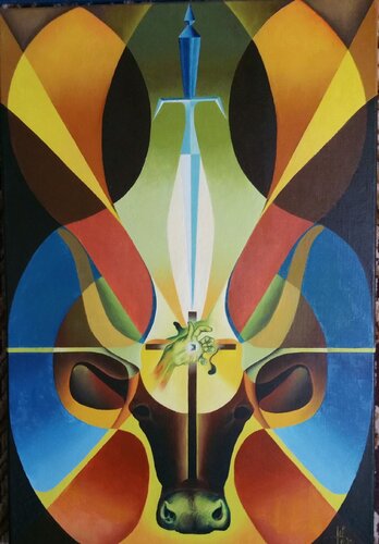 Le veau d'or van Daniel OLIVIER, Schilderij te koop op Singulart