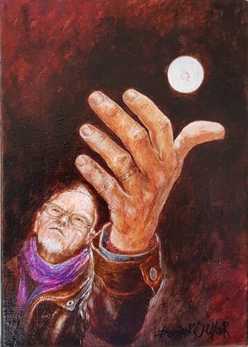 Petit autoportrait a décrocher la lune van Daniel OLIVIER, Schilderij te koop op Singulart