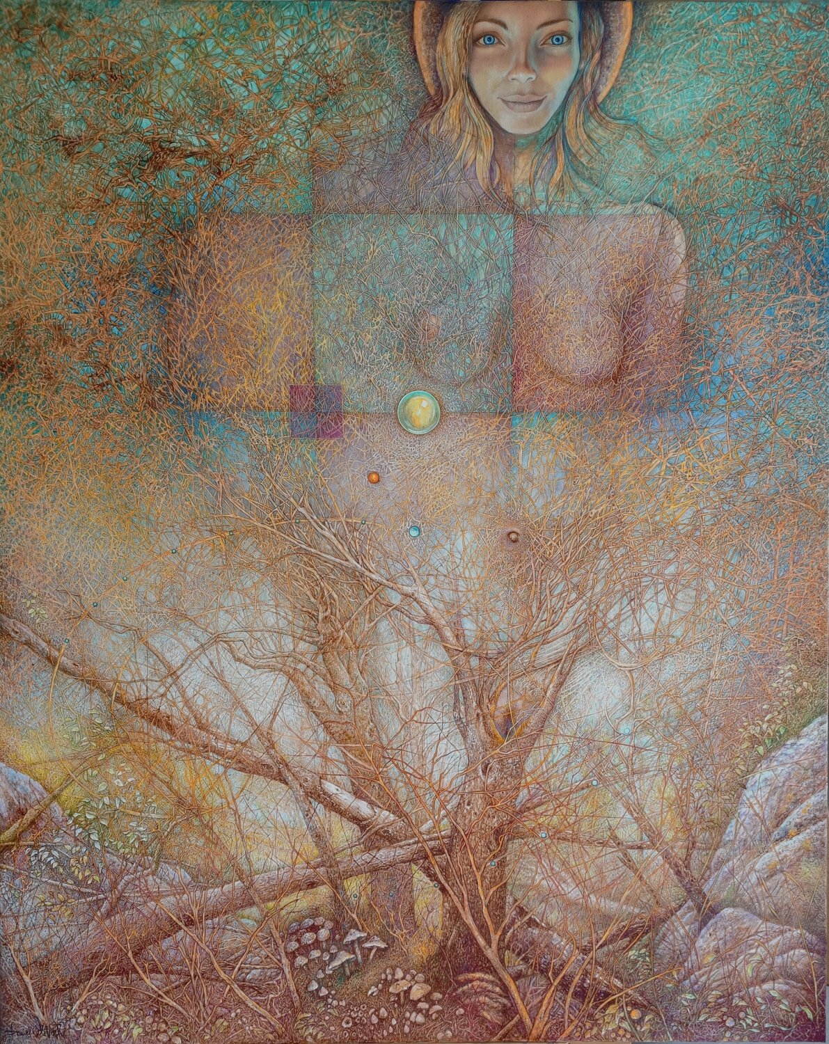 La fée forêt Daniel OLIVIER Original painting for sale