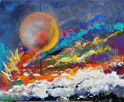 Vague solaire by daniel LANOUX, Painting for Sale on Singulart