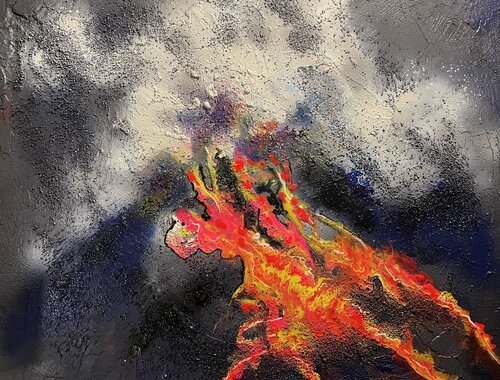 Volcan enervé di daniel LANOUX, Pittura in vendita su Singulart