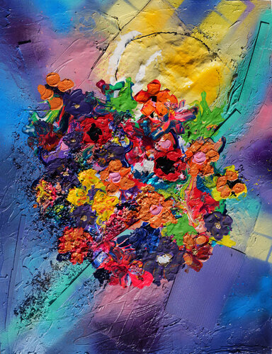 Bouquet de couleur di daniel LANOUX, Pittura in vendita su Singulart