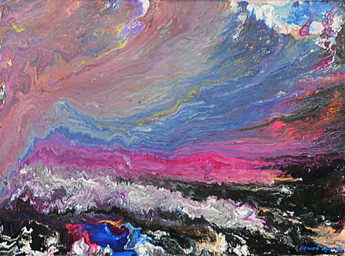 Vague de mer noire di daniel LANOUX, Pittura in vendita su Singulart