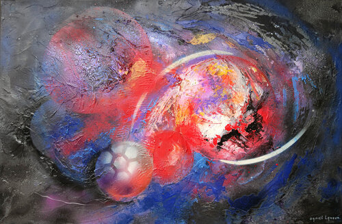 Luttte planétaire lumière rouge di daniel LANOUX, Pittura in vendita su Singulart