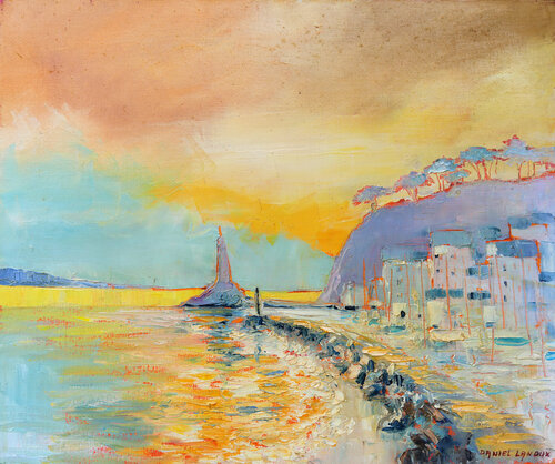 Bord de mer lumière d'or von daniel LANOUX, Malerei kaufen auf Singulart