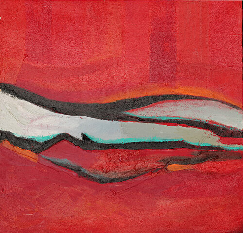 Vague sur fond rouge by daniel LANOUX, Painting for Sale on Singulart