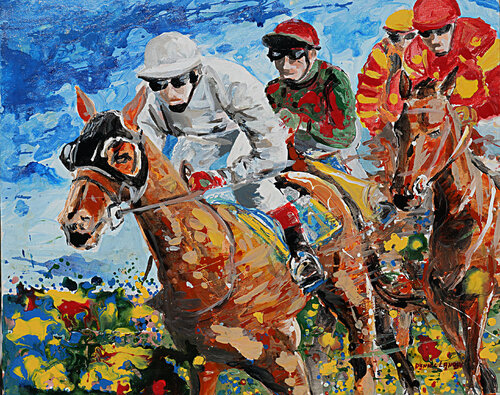 Course hippçique by daniel LANOUX, Painting for Sale on Singulart