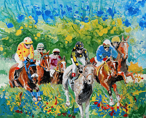 Saut de haies par daniel LANOUX, Peinture en vente sur Singulart