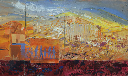 triptyque les passants by daniel LANOUX, Painting for Sale on Singulart