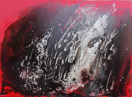 Noir rouge et or van daniel LANOUX, Schilderij te koop op Singulart