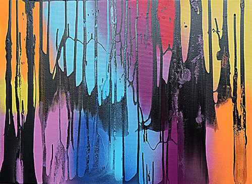 Troncs en feu par daniel LANOUX, Peinture en vente sur Singulart