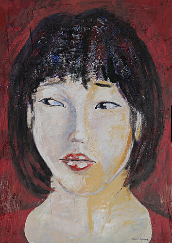 Asia, portrait de femme von daniel LANOUX, Malerei kaufen auf Singulart