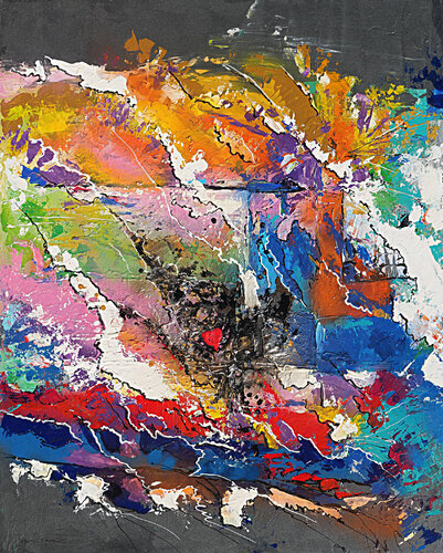 Mon coeur explose par daniel LANOUX, Peinture en vente sur Singulart