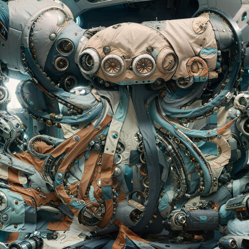 kraken & engine VI by Werner Fleischmann, Print for Sale on Singulart