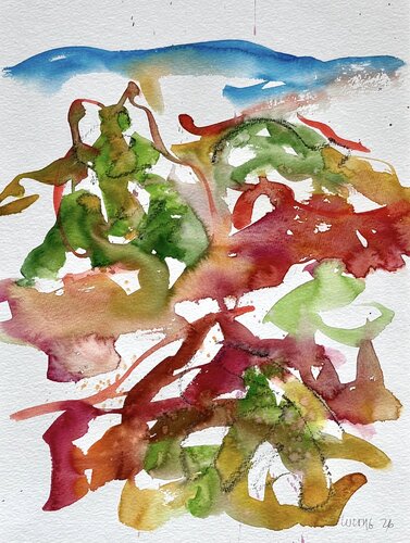 Landschaft in Purpur Magenta Nr. 3 by Klaus-Jürgen Wittig, Work on Paper for Sale on Singulart